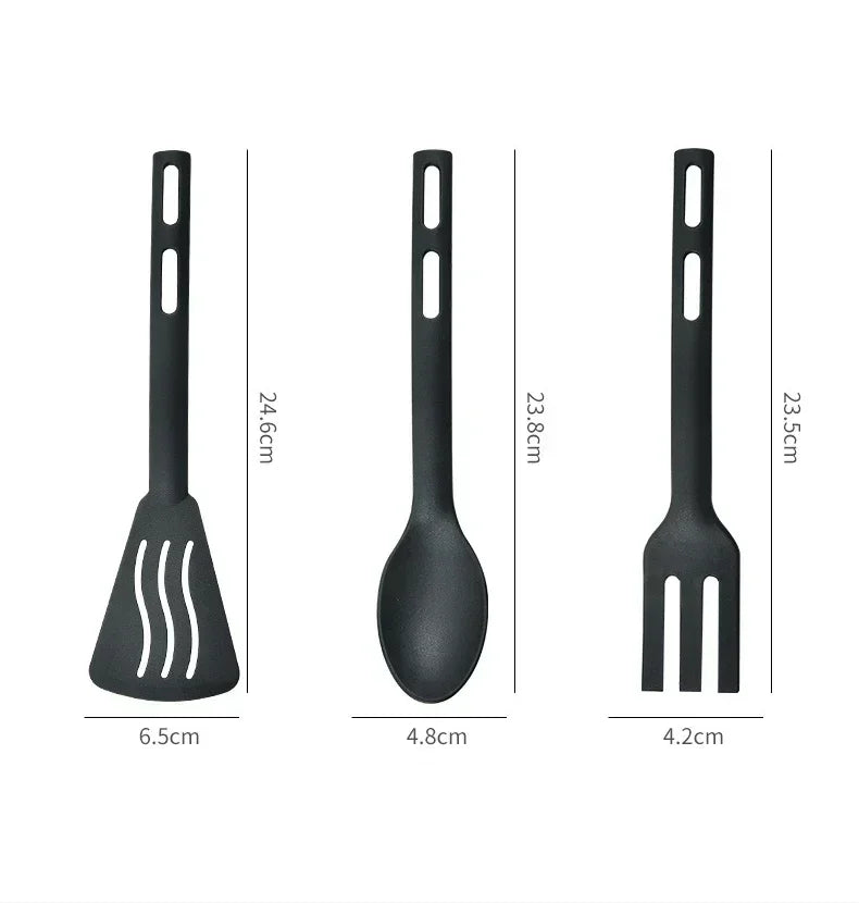 1/3PCS Nylon Kitchen Utensils Set For Kids Kitchen Cooking Tools  Slotted Turner Solid Spoon Fork Spade Fork Spoon Dinnerware