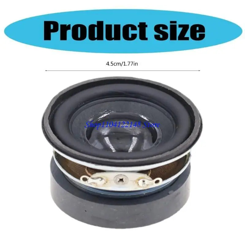 Black 1.75 inch 3w 4 ohm mini bass speaker pair with matte finish and metallic components for clear sound quality
