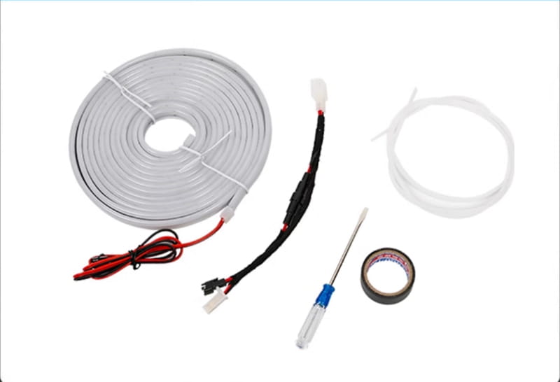 white led car trunk lighting strip with black wiring and connectors for trunk lighting fit and modified auto trunk use in baic 212 t01 2024