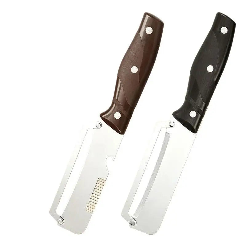Kitchen Essentials 3-in-1 Peeler Knife with Serrated Edge and Integrated Opener for Daily Cooking