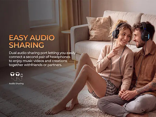 Auriculares de estudio con cable Nubwo en negro con acentos iluminados azules, diseñados para la compatibilidad con amplificadores de guitarra y para una respuesta en frecuencia optimizada para interfaces de audio.
