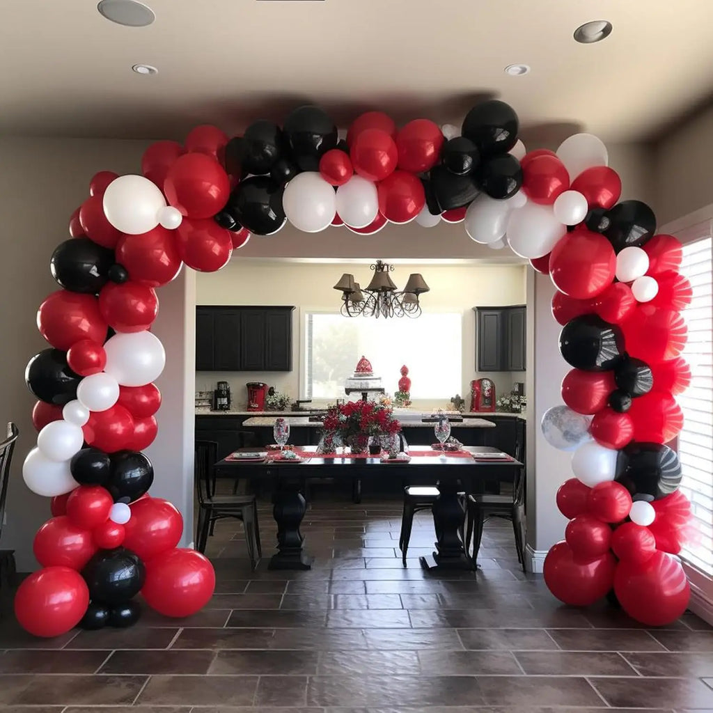 98Pcs Red White and Black Balloons Garland Arch Kit for Wedding Bridal Shower Baby Shower Birthday Graduation Party Decorations