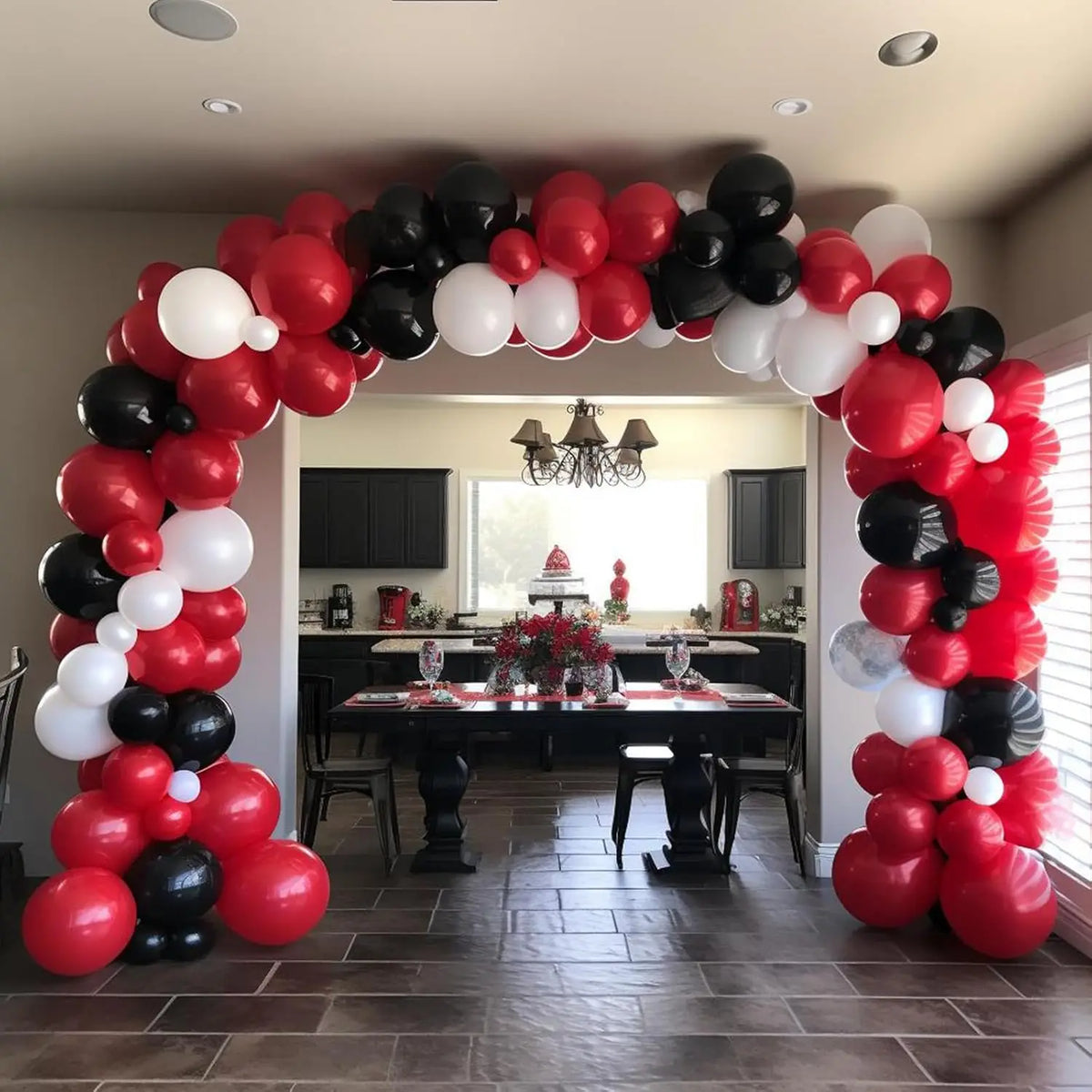 98Pcs Red White and Black Balloons Garland Arch Kit for Wedding Bridal Shower Baby Shower Birthday Graduation Party Decorations