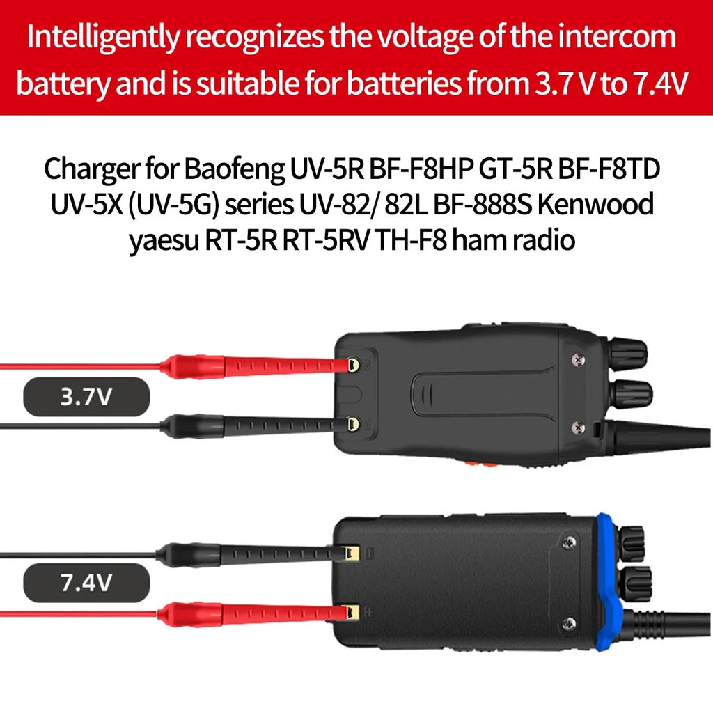 Baofeng Walkie Talkie Universal USB Charger Cable for BaoFeng UV-5R UV-82 BF-888S TYT Retevis Two Way Radio with Indicator Light