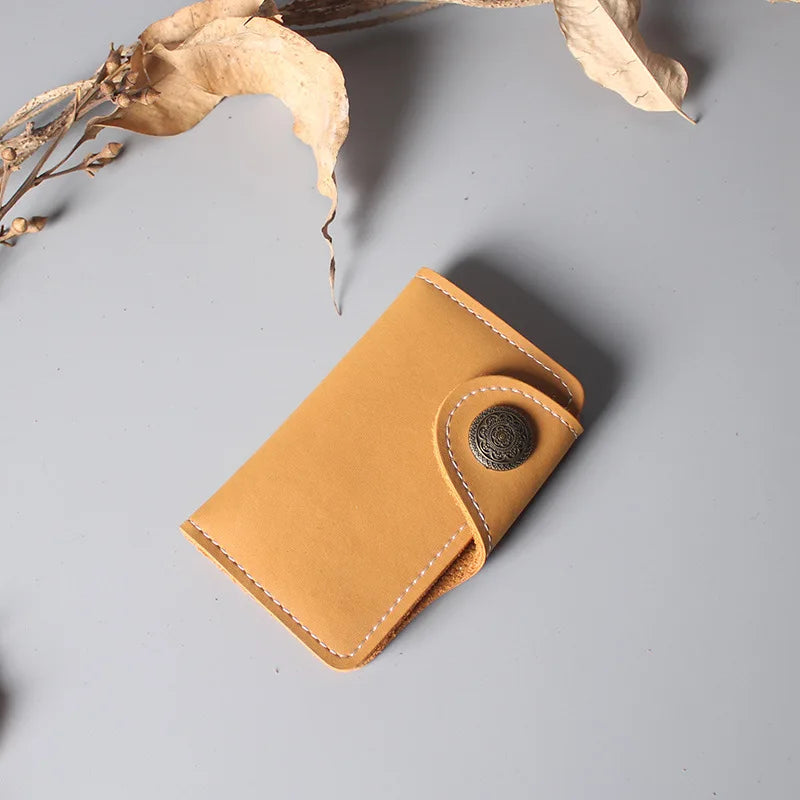 Leather Waist Key Pouch - Multi-Functional Organizer with Card Holder & Snap Button, Hands-Free Wallet for Men & Women