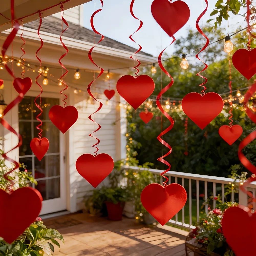 Romantic Valentine's Day Love Pulling Decorations DIY Love Flower Hanging Curtain Party Supplies Wedding