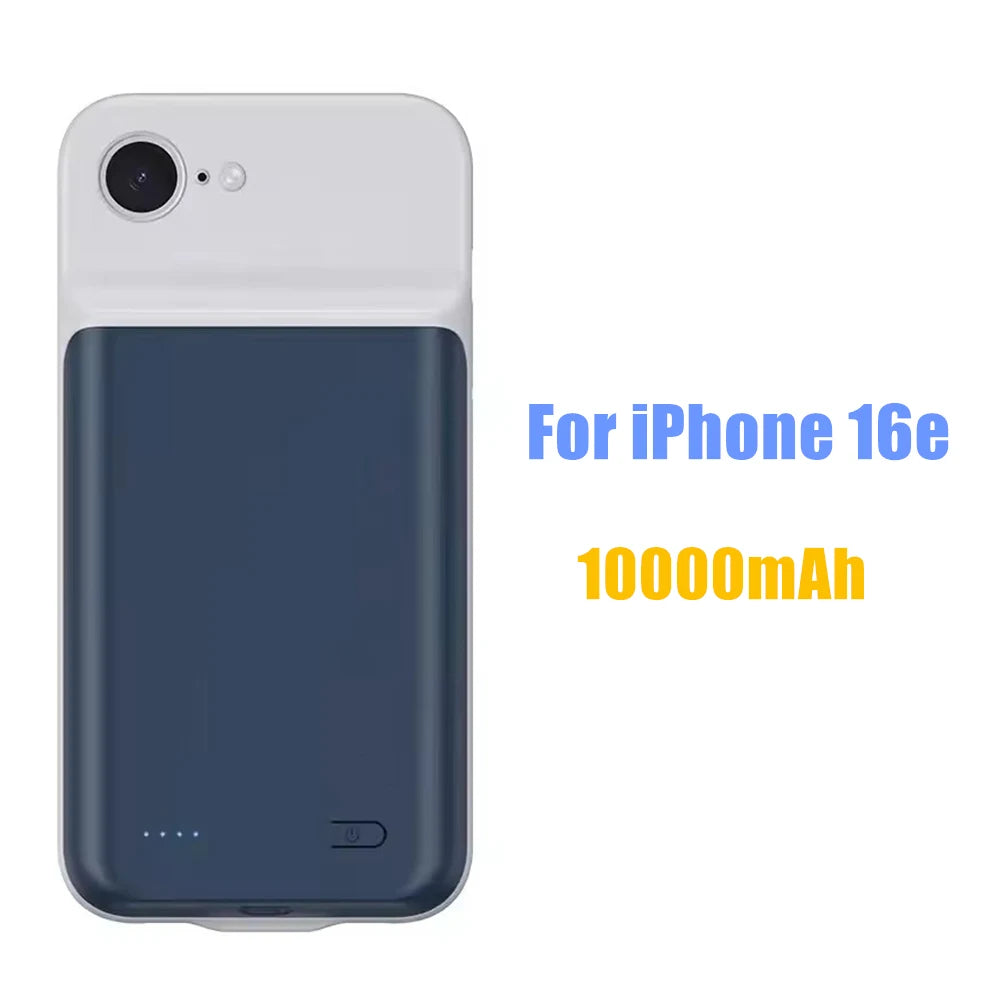 10000mAh Powerbank Cover For iPhone 17 16 Pro Max 17Air 16 Plus 16e External Battery Cases Portable Charger Power Bank Case