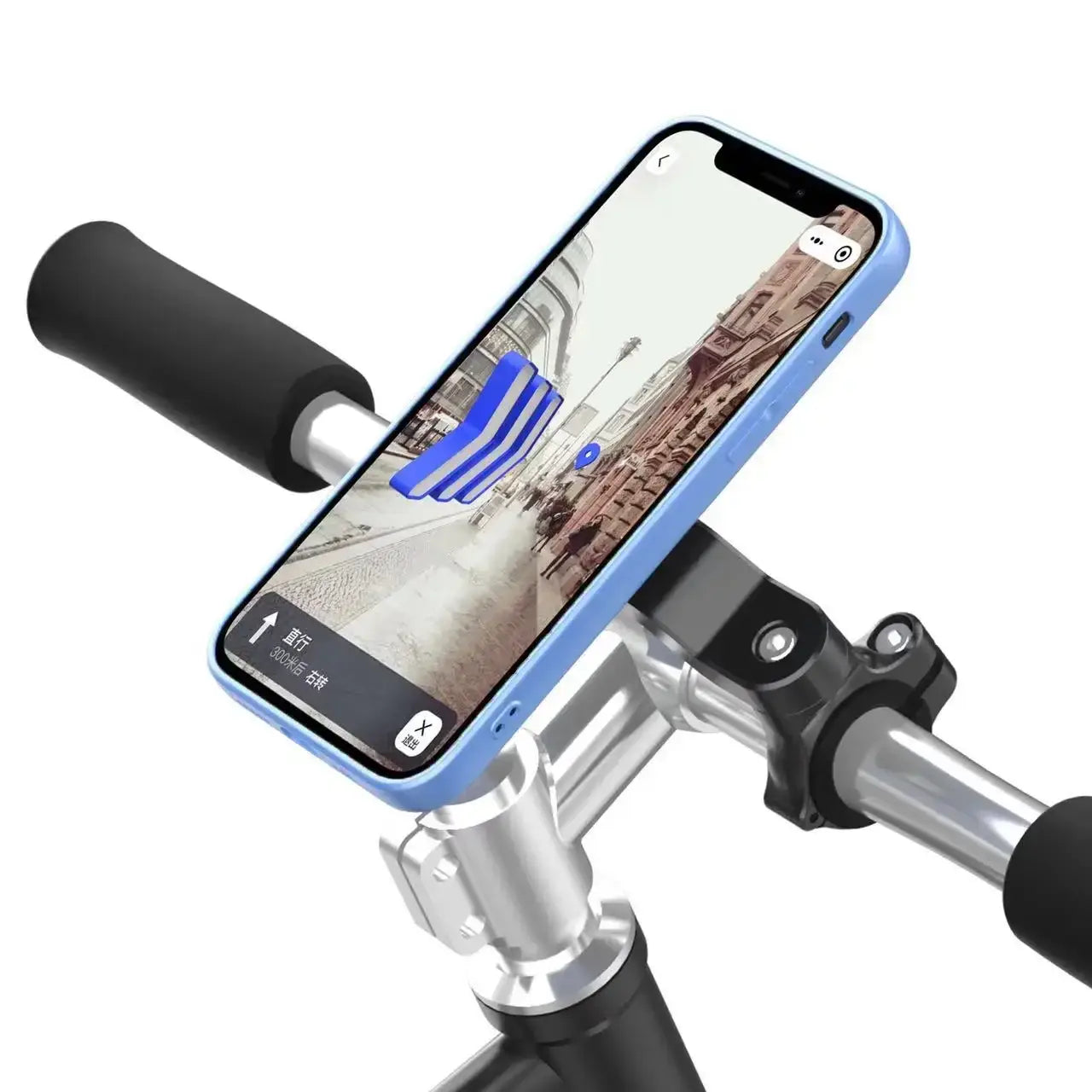 Soporte para teléfono de bicicleta color azul claro en el manillar, que sujeta firmemente un teléfono inteligente en el manillar de la bicicleta para teléfonos inteligentes de 4,7 a 7,2 pulgadas