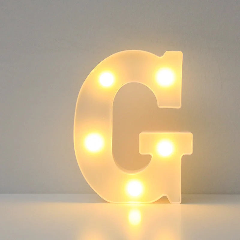 Alphabet LED Letter Lights Luminous Number Lamp Battery Night Light for Wedding Birthday Christmas Party  Home Decoration