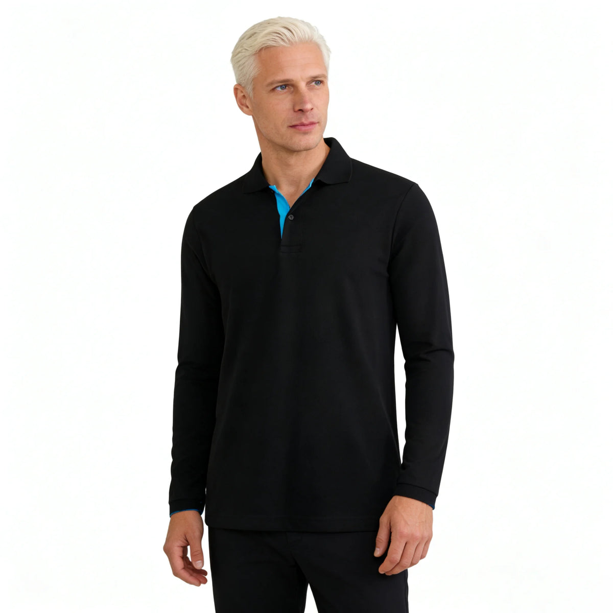 95% Cotton Long Sleeve T Shirts Men Casual Brand Homme Clothing Hombre Tee Tops Fashion Tshirt Black White Polo T-Shirts For Men