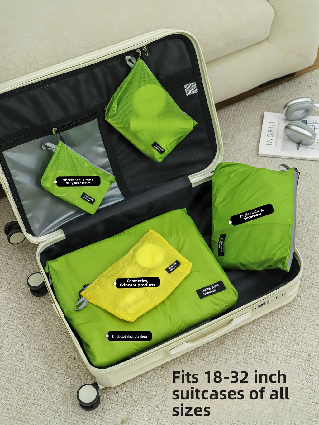 Waterproof Travel Toiletry Bag Ultra Lightweight Portable Outdoor Business Trip Clothing Storage Bag Cosmetic Bag Organizer