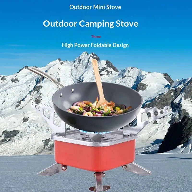 Camping Gas Stove Portable Foldable Windproof Rust Resistant for Hiking Backpacking Picnic BBQ Campsite Use