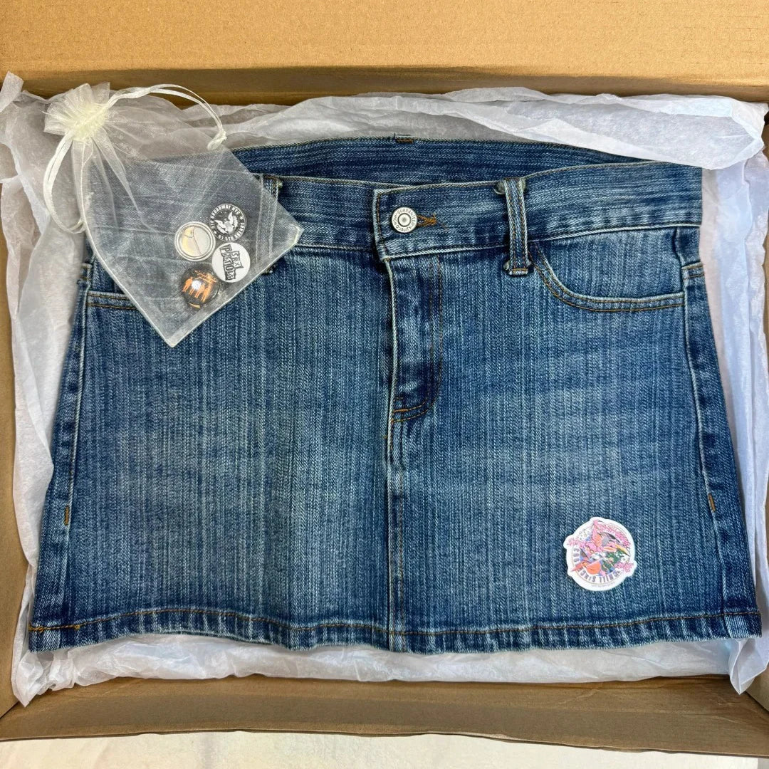 Casual Women Blue Denim Mini Skirts Summer Vintage High Waist Pockets A-line Skirts Female Y2k Streetwear Slim Bottoms 2024
