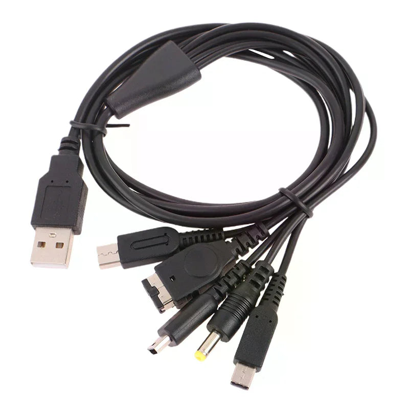 DIY Accessories 5 In 1 Charging Cable For  Wii U/ NEW 3DSXL/NEW 3DS/NDS LITE SP//GBA SP Charging Cord