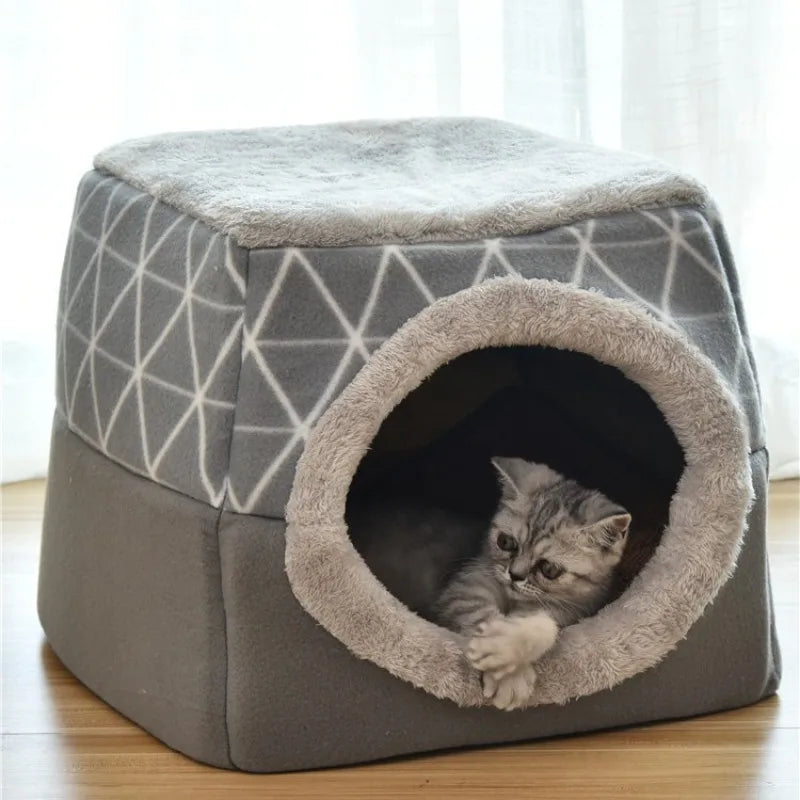 Cat Furniture Space Capsule Villa Style Enclosed Pet House Warm Winter Beds Pet Supplies