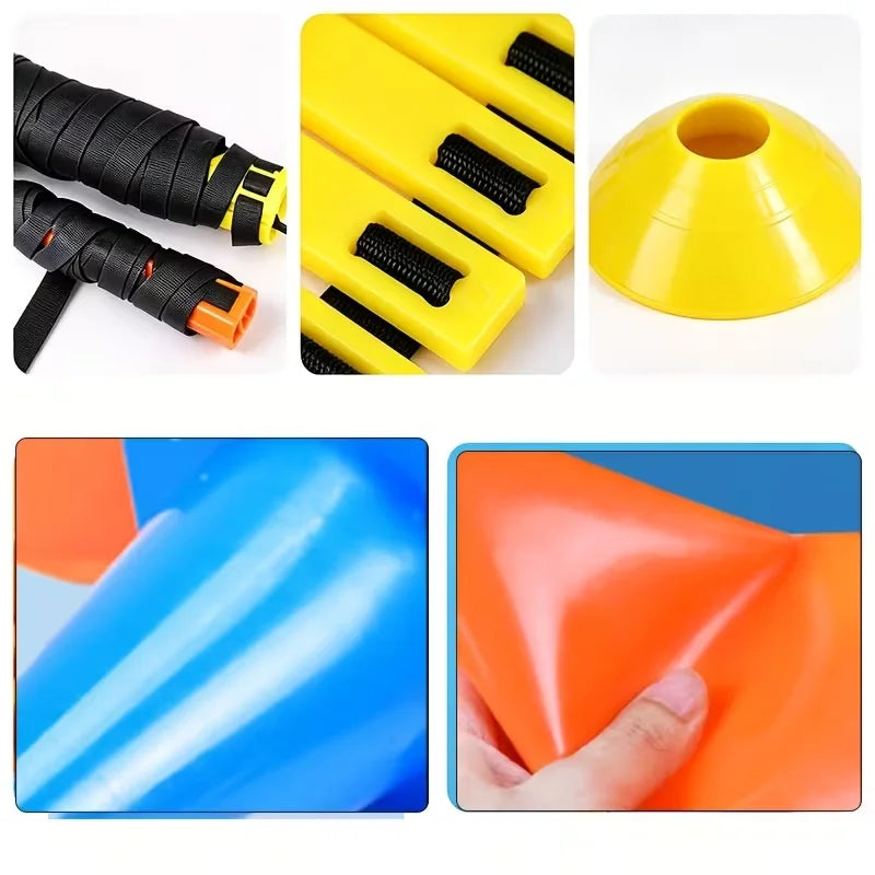 Portable Agility Training Set, Speed Ladder, Disc Cones & Marker Cones for Soccer Basketball Baseball Footwork Training
