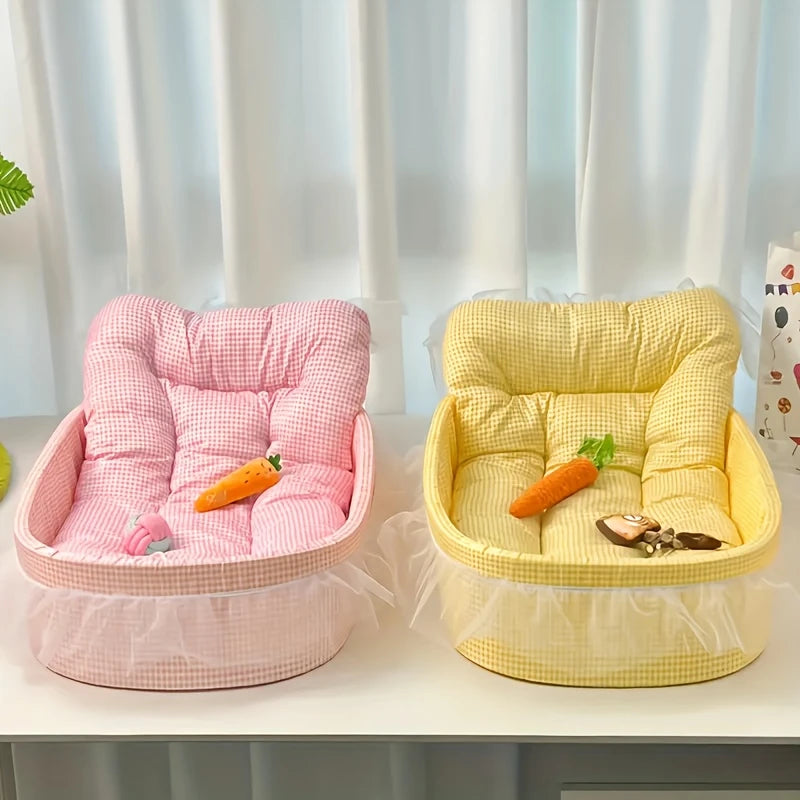 Pet Sofa Bed All Season Comfortable Nest Ruffled Princess Design Hair Resistant Soft Cats Small Dogs Available Various Colors