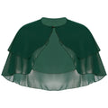 Women Elegant Solid Color Chiffon Shawl Ruffle 2-Layer Chiffon Wraps Bolero Wedding Birthday Evening Party Dress Cape Outerwear