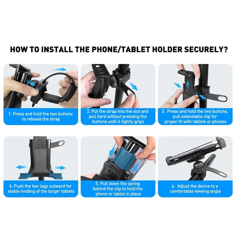 Spinning Bike Riding Mount Fitness Equipment Electric Car Cell Phone Treadmill Stand Mountain Bike Tablet Holder Support
