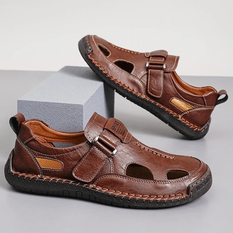 Men's Casual Sneakers Summer Breathable Outdoor Shoes Openworke Design Non-slip Summer Lightweight Driving Shoes Walking Shoes