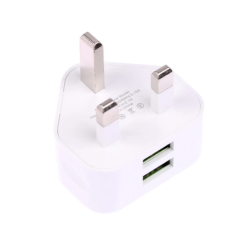 Universal UK Plug 3 Pin Wall Charger Adapter With 1/2 USB Ports Charging For Iphone 11 For Huawei Charging Charger