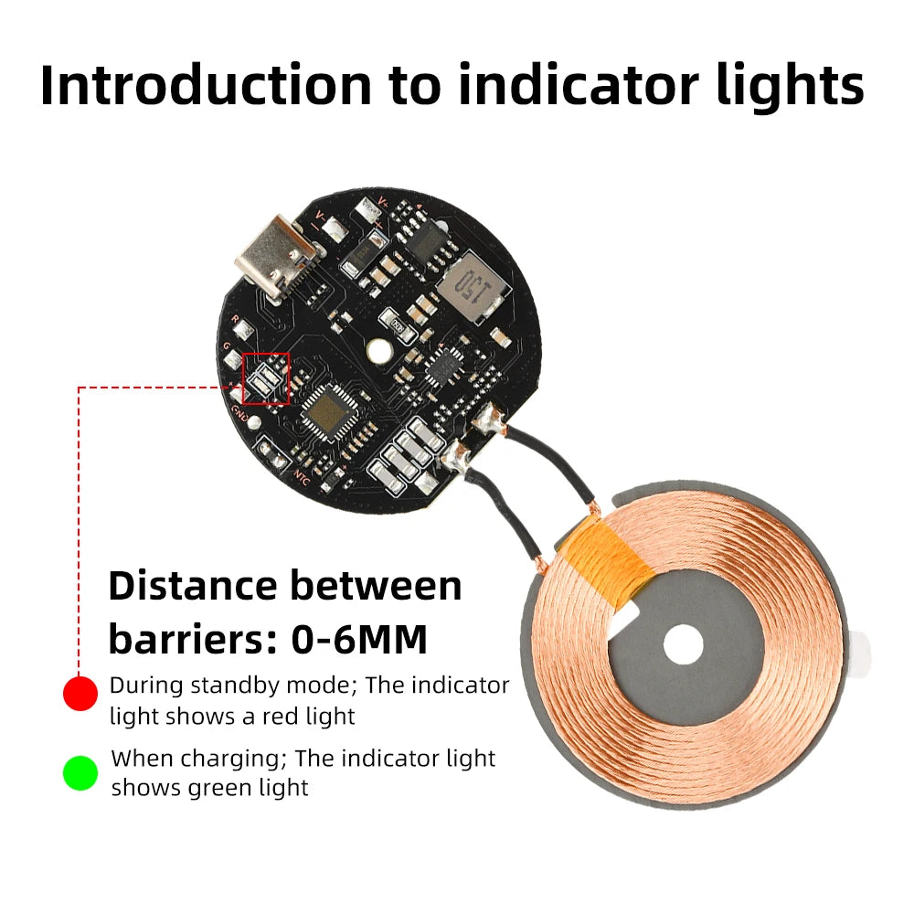 20W High Power Car Wireless Charging Module 12V 24V Mobile Phone Battery Car Modification Wireless Charging Motherboard Pcba
