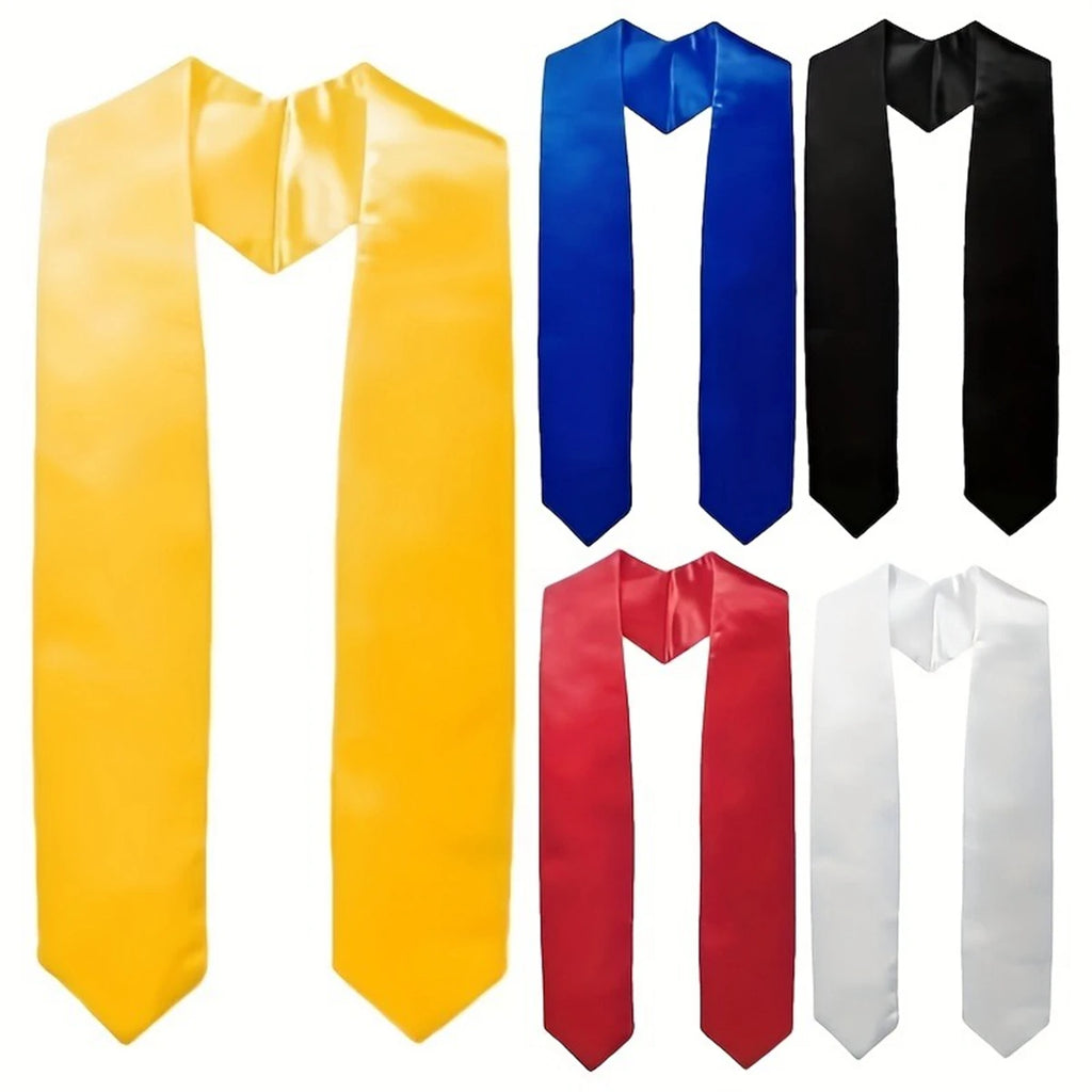 1 PC Plain Graduation Stole Satin Graduation Stoles Polyester Graduation Sash for Graduation Ceremony Degree Conferment Ceremony