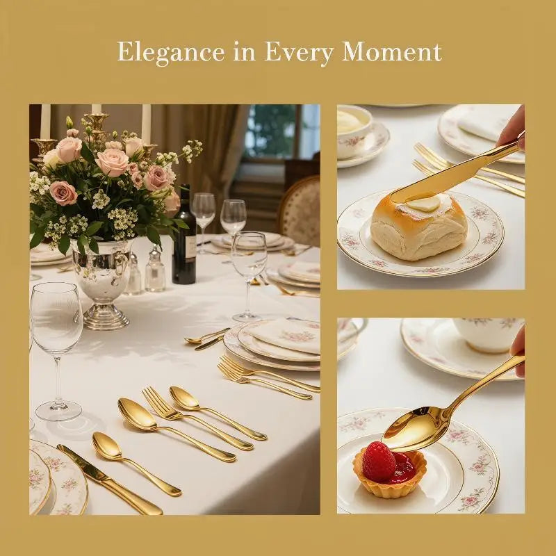 2pcs Tableware Stainless Steel Dinnerware Set Spoon Fork Cutlery Flatware Dishwasher Safe Kitchen  Set