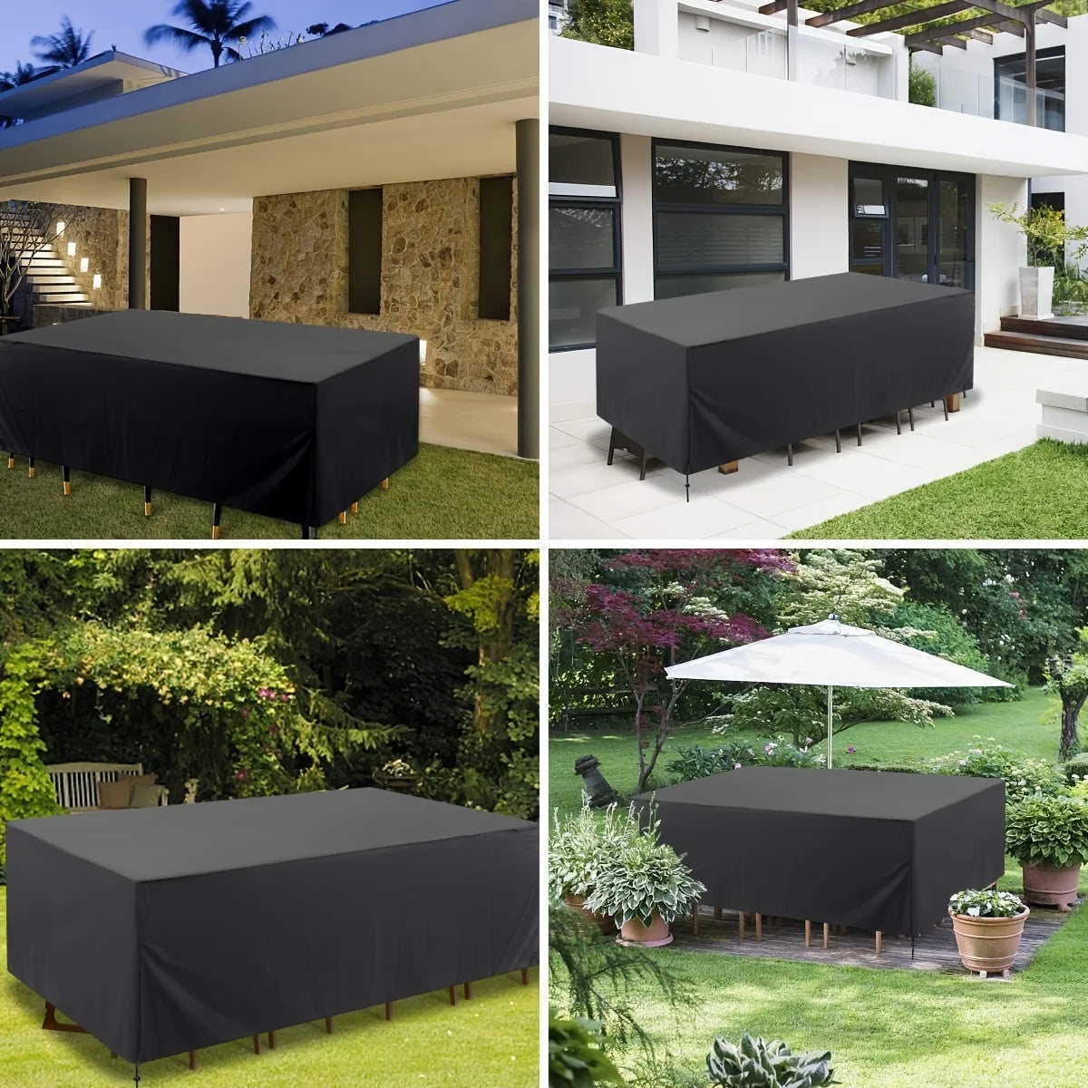 Outdoor Patio Furniture Cover Set - Rectangular Sofa Cover Set, Suitable for Covering Outdoor Furniture on Terraces and Lawns