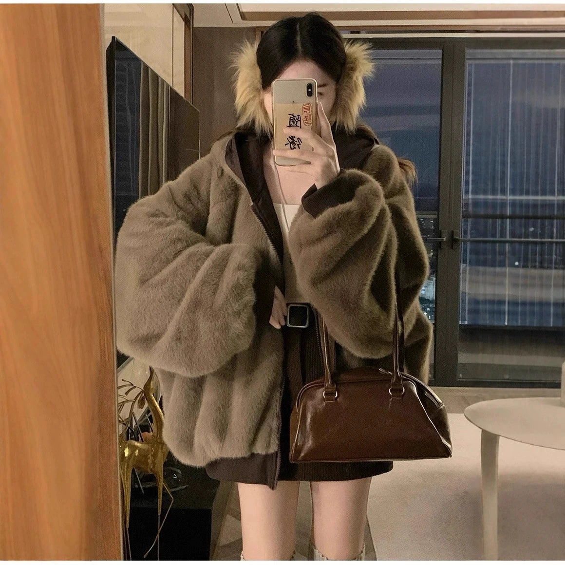 Winter Women Jacket Coats Parkas Female Double-sided Cotton Hooded Overcoat Thick Warm Jackets Windproof Casual Snow Outerwear