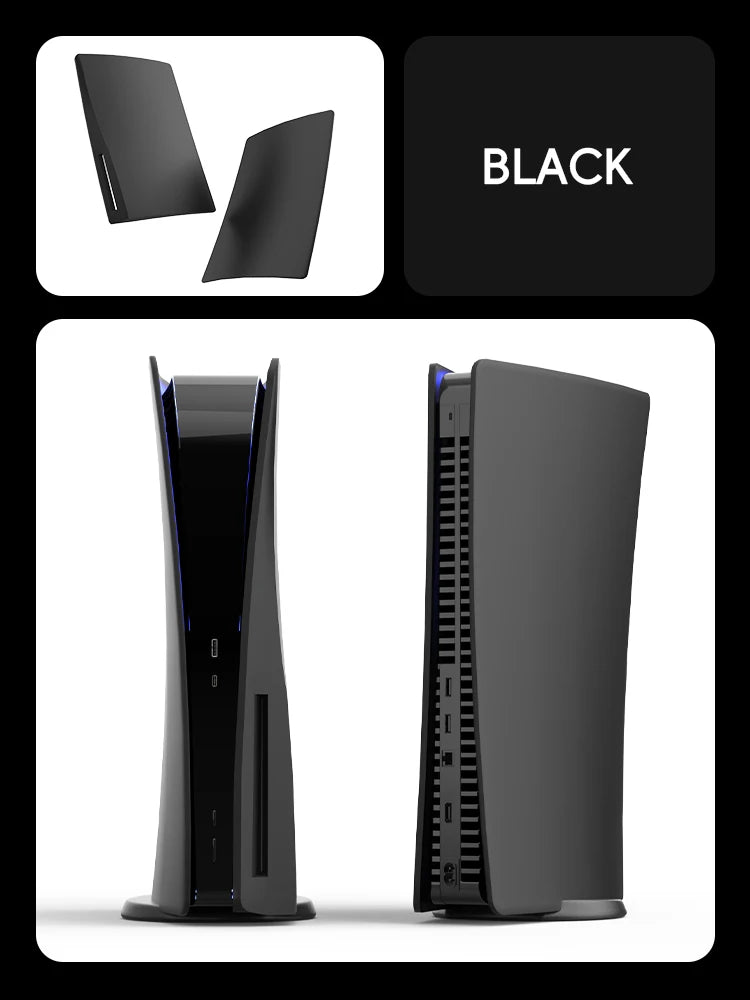 Black Faceplate Cover For PS5 Disc Console Replacement Shell Protective Gaming Accessories