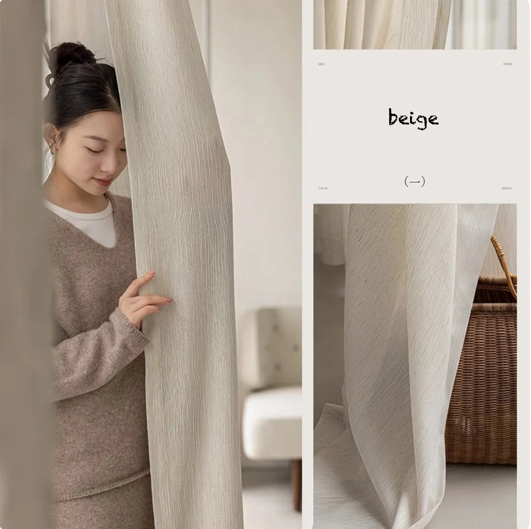 Luxurious Sheer Curtains for Living Room Textured Thick Tulle for Window Drapes for Bedroom Insulated Shade Cover Home Indoor