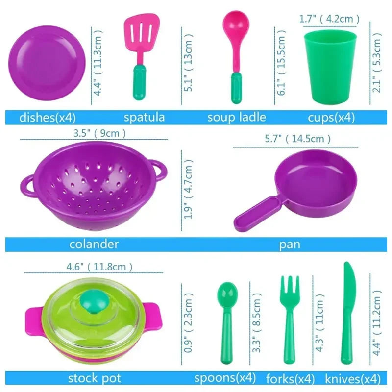 Simulation Tableware Housekeeping Toys Color Knife Fork Spoon Plate Kitchenware Pretend Play Children Kitchen Tableware Set Toys