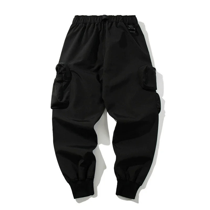 Men's Tactical Cargo Pants 2025 New Streetwear Joggers with Multi-Pockets Black Utility Work Pants Elastic Waist Casual Trousers