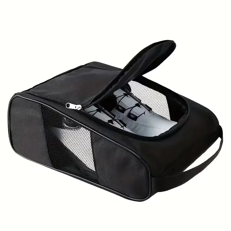 Golf Shoe Bag – Portable Sports Shoe Bag for Men & Women; Breathable Mesh Travel Organizer for Golf or Soccer Shoes