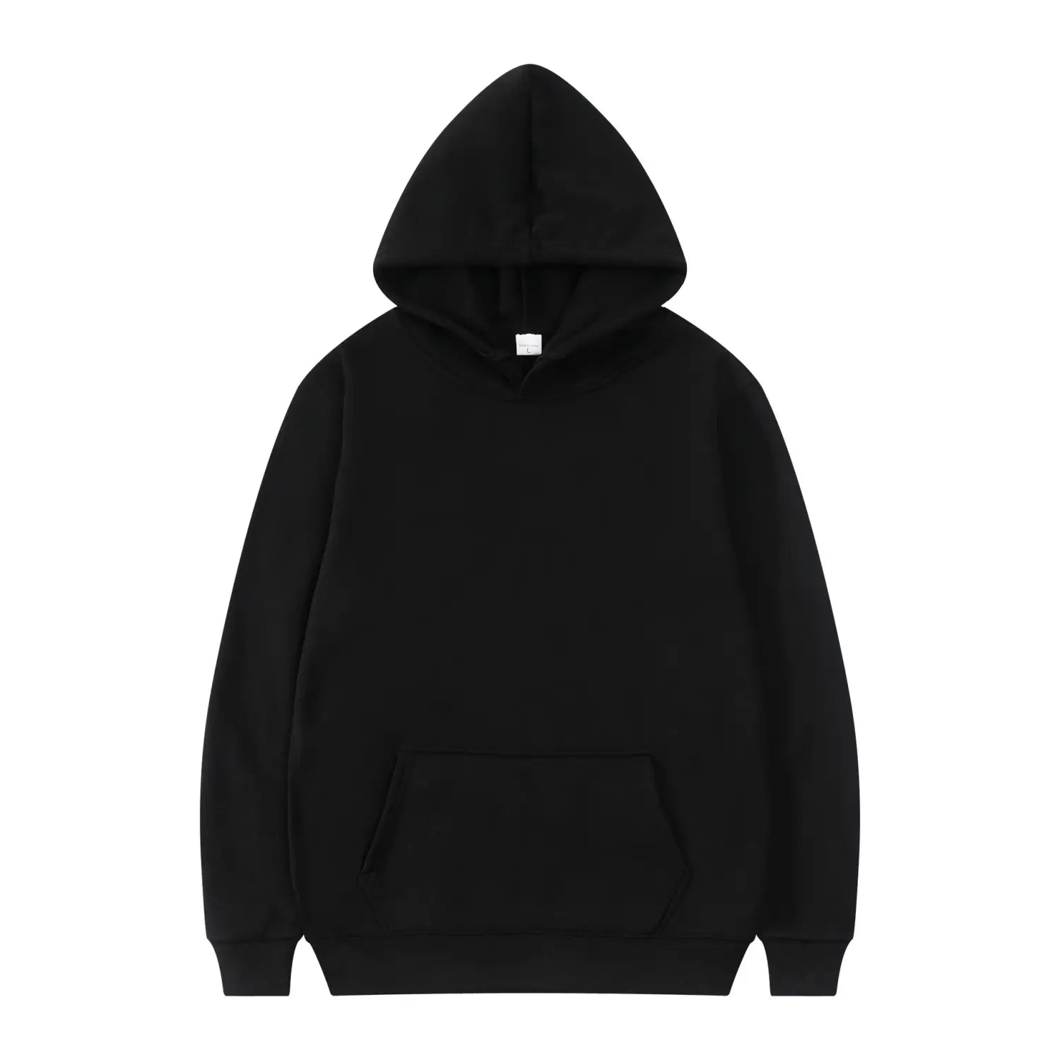Sudadera con capucha informal para hombre color negro, con bolsillo frontal y puños acanalados, elaborada con un material cómodo para el uso diario.