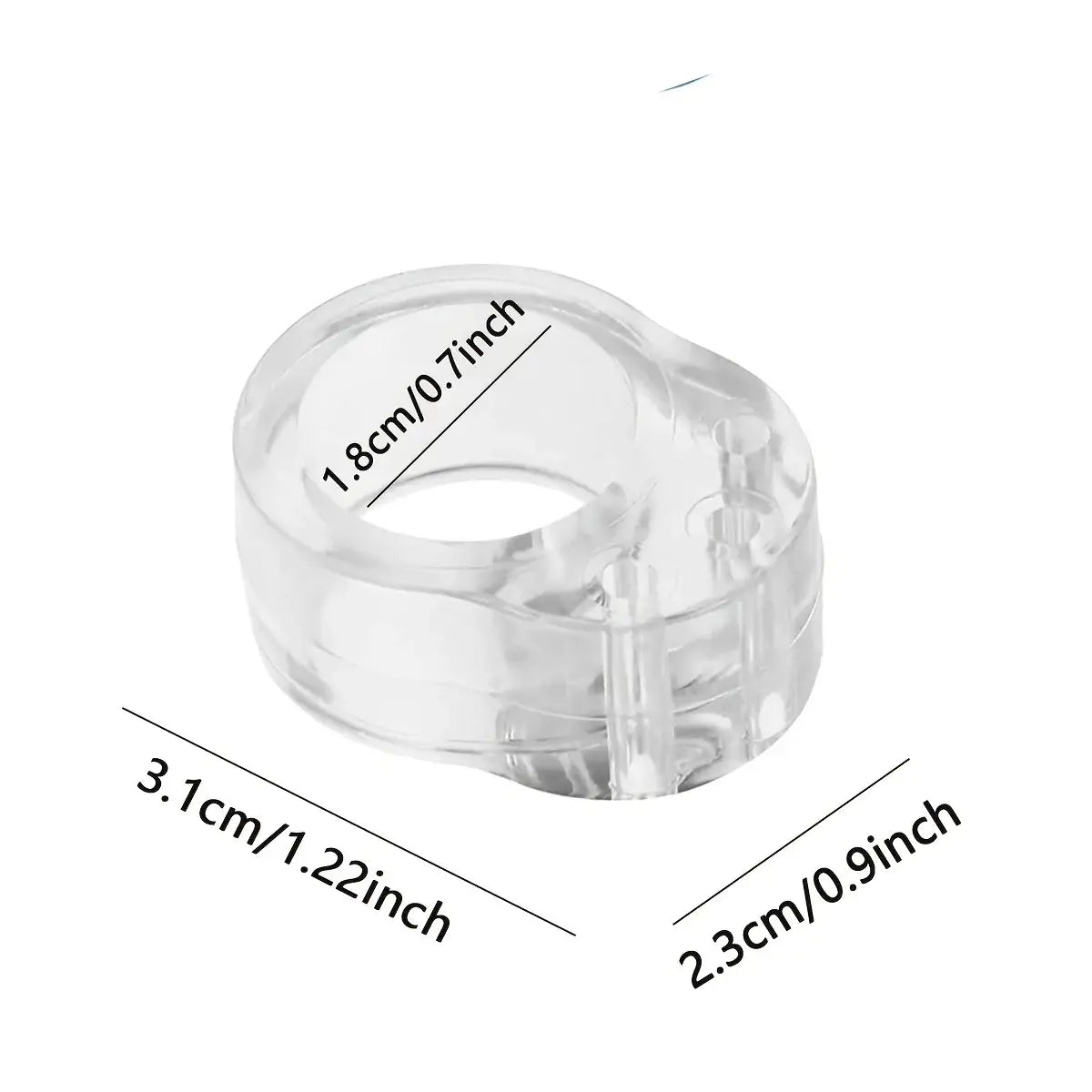 Anneau transparent en forme de crâne, avec une finition brillante et un aspect transparent, détails moulés, présenté comme un pare-chocs mural pour poignée de porte.