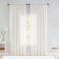 European-Style Lace Curtains, White Warp-Knitted Window Screens, Fresh Pastoral Door Curtains for Living Room, Bedroom, and Bay Windows, Ready-Made