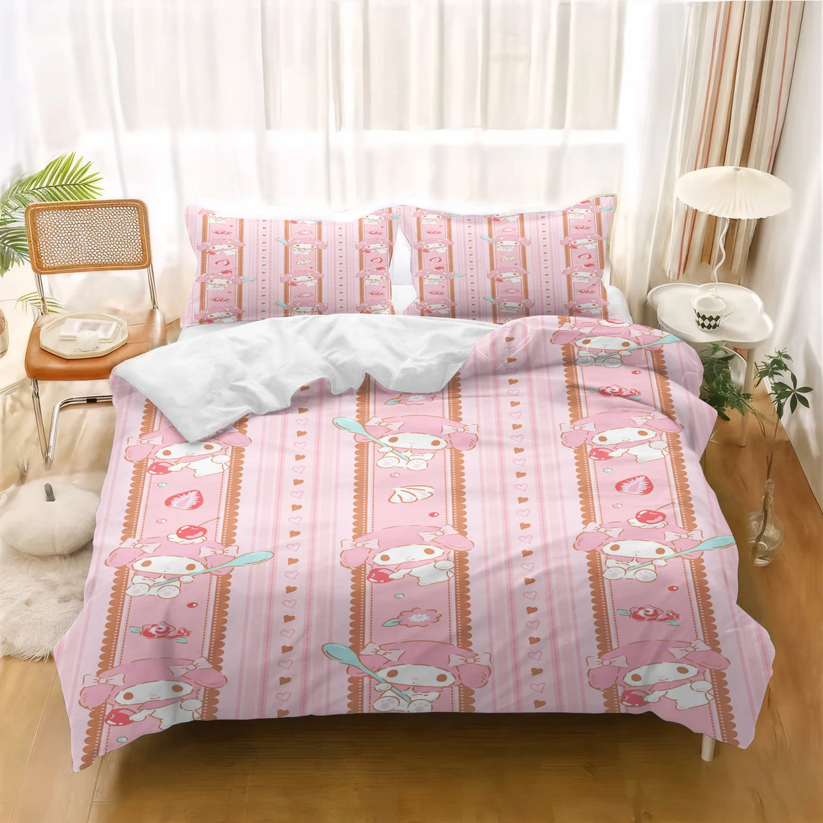 Bedding Set My Melody Duvet Cover Teen Bedroom 100% Polyester Decor Ultra Soft Comfortable Children Room New Various Size