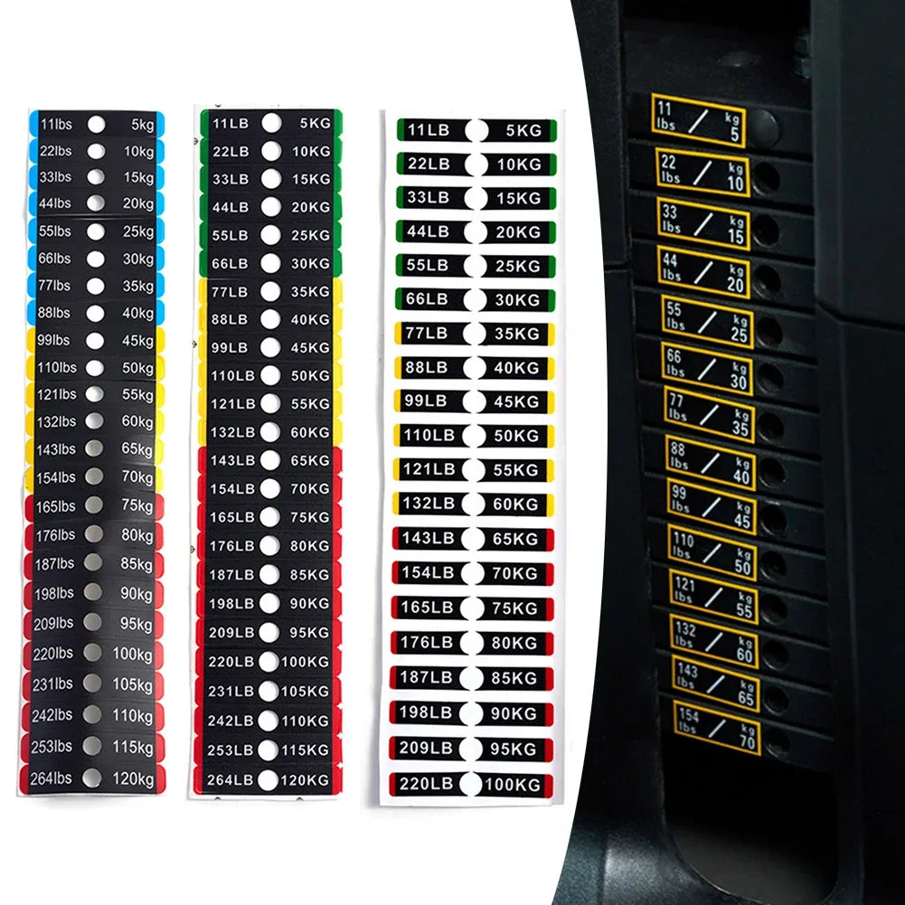 Fitness Equipment Weight Stickers Gym Weight Stack Labels Number Stickers 5kg To 120kg Gym Weight Equipment Label Number Sticker