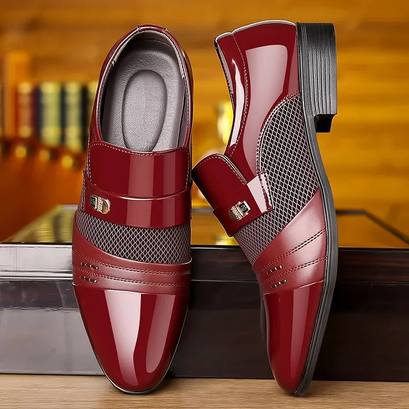 Men's Luxury Lacquer Wedding Shoes Pointed Toe Dress Shoes for Men Classic Business Men Leather Shoe Social Shoes Male Big Size