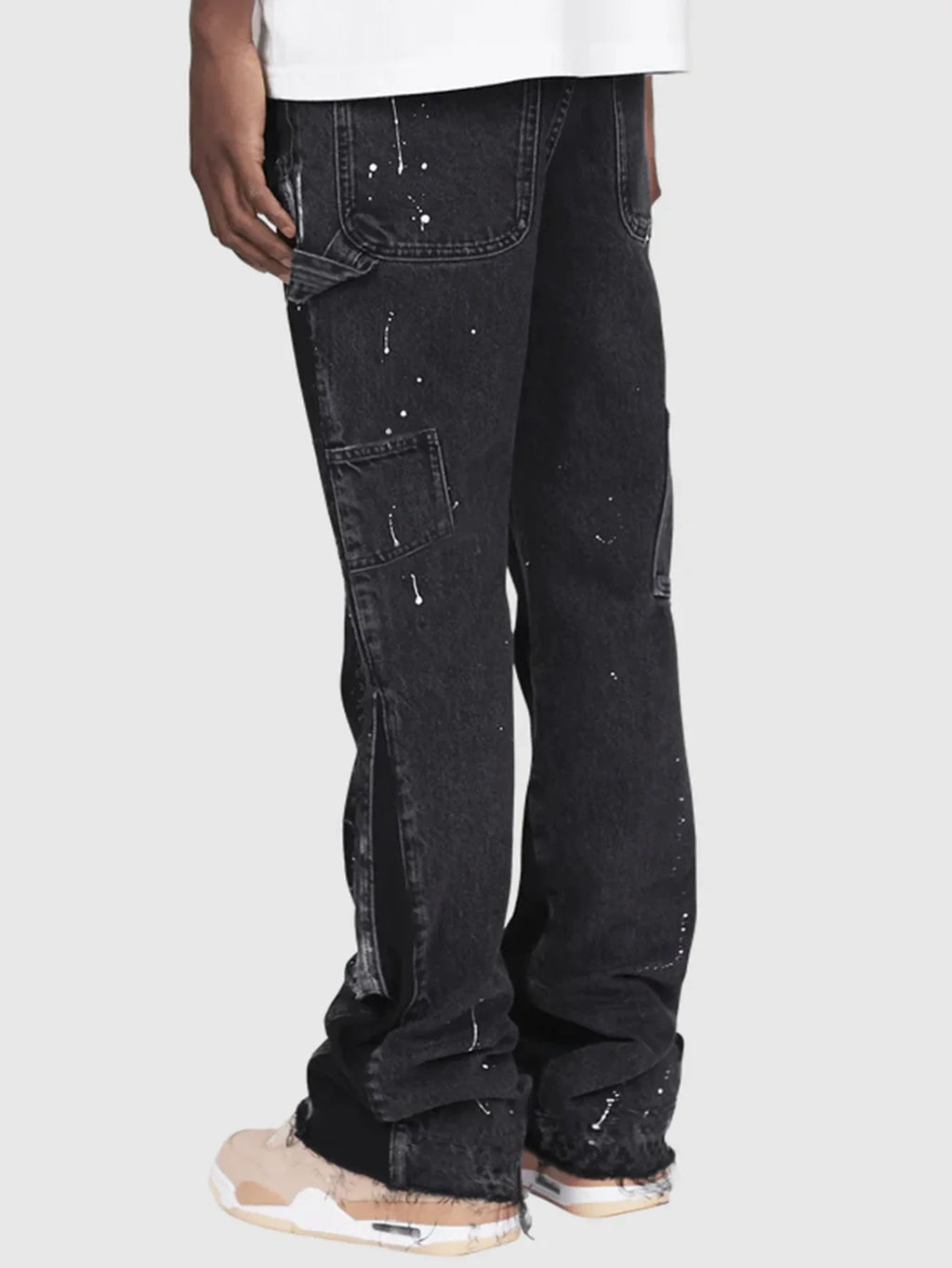 Washed Jeans Men Vintage Ankle Length Trousers Mid Waist Pockets Button Zipper Fly Distressed Denims Streetwear Straight Pants