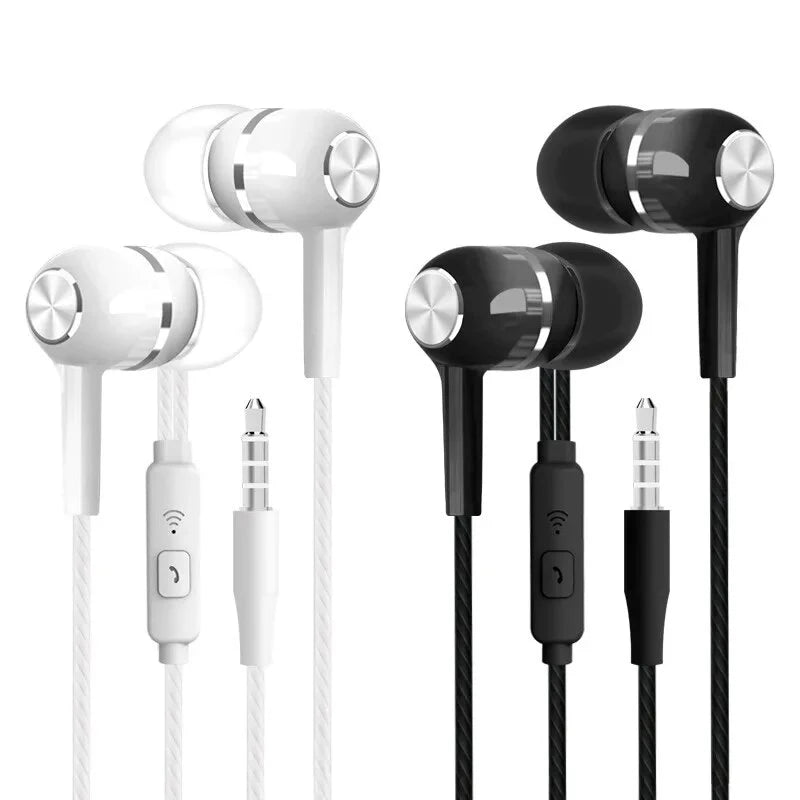 Universal Wired Headphones 3.5mm Sport Earbuds with Bass Phone Earphones Stereo Headset with Mic volume control Music Earphones