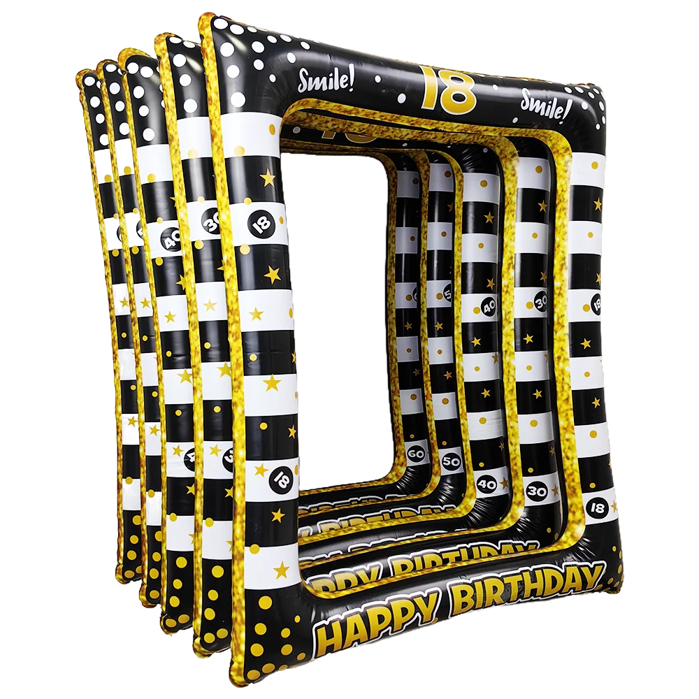 18th 30th 40th 50th 60th Birthday Party Inflatable Photo Frame Balloon Golden Number Balloon Party Decor Supplies Photo Props