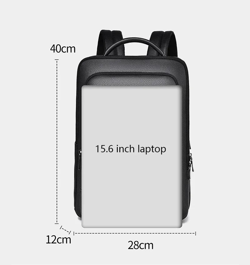 Executive Backpack Men PU Leather Satchel USB Charging Briefcase Office Travel Laptop Office Business Shoulder Back Pack Male