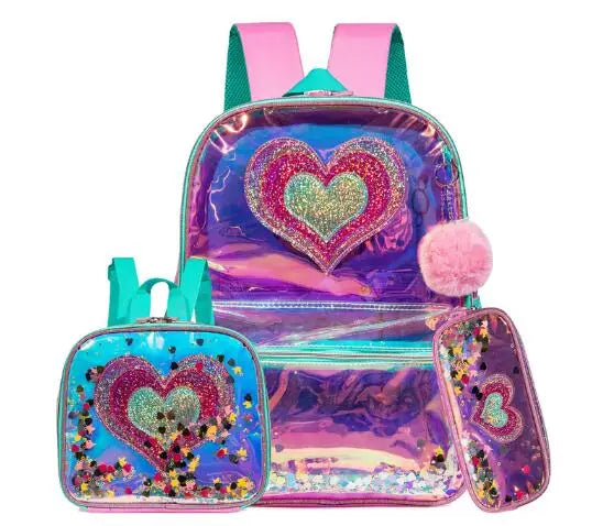 Kids schoolbag 16 Inch School bag set 3 pcs Lunch Bag Pen Bag for girls School Backpack for girls Preschool Girl's Backpack Set