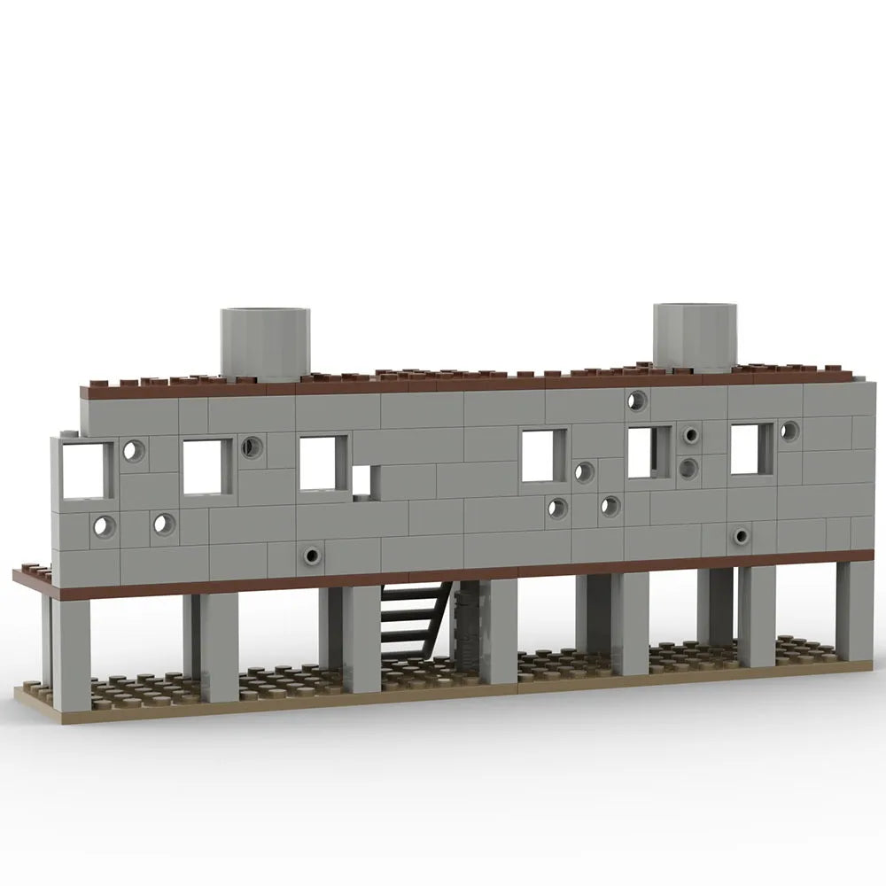 Building Blocks Military Base Ruins Combat Scene Destroyed House Architecture Model DIY Construction Toys For Boys