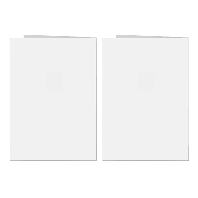 two plain white recordable voice greeting cards neatly folded and presented side by side for wedding diy audio messages