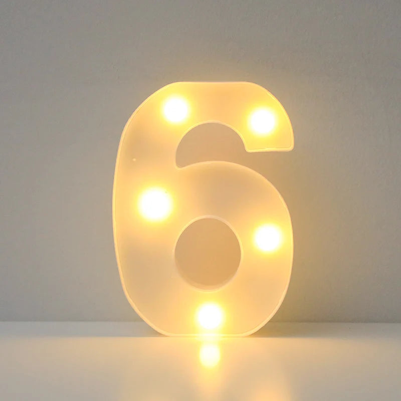 Alphabet LED Letter Lights Luminous Number Lamp Battery Night Light for Wedding Birthday Christmas Party  Home Decoration