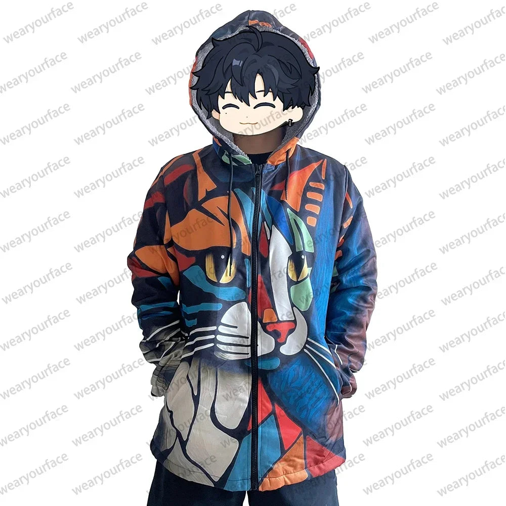 Men Jacket Cardigans Coats Printed Native Retro Aztec Graphics Mid Trench Outdoors Fleece Winter Casual Streetwear Clothing